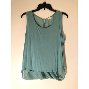 Teal Tank Top with Sheer Back